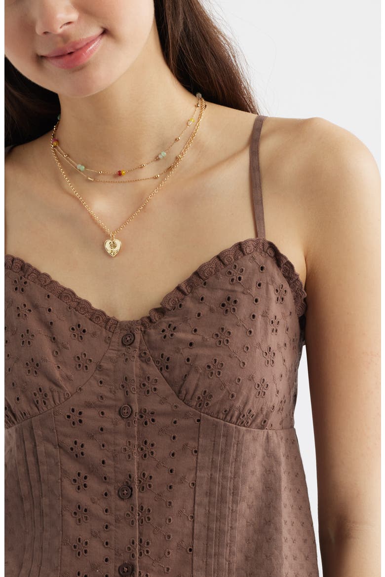 Cotton Eyelet Pintuck Camisole, Alternate, color, BROWN QUARTZ