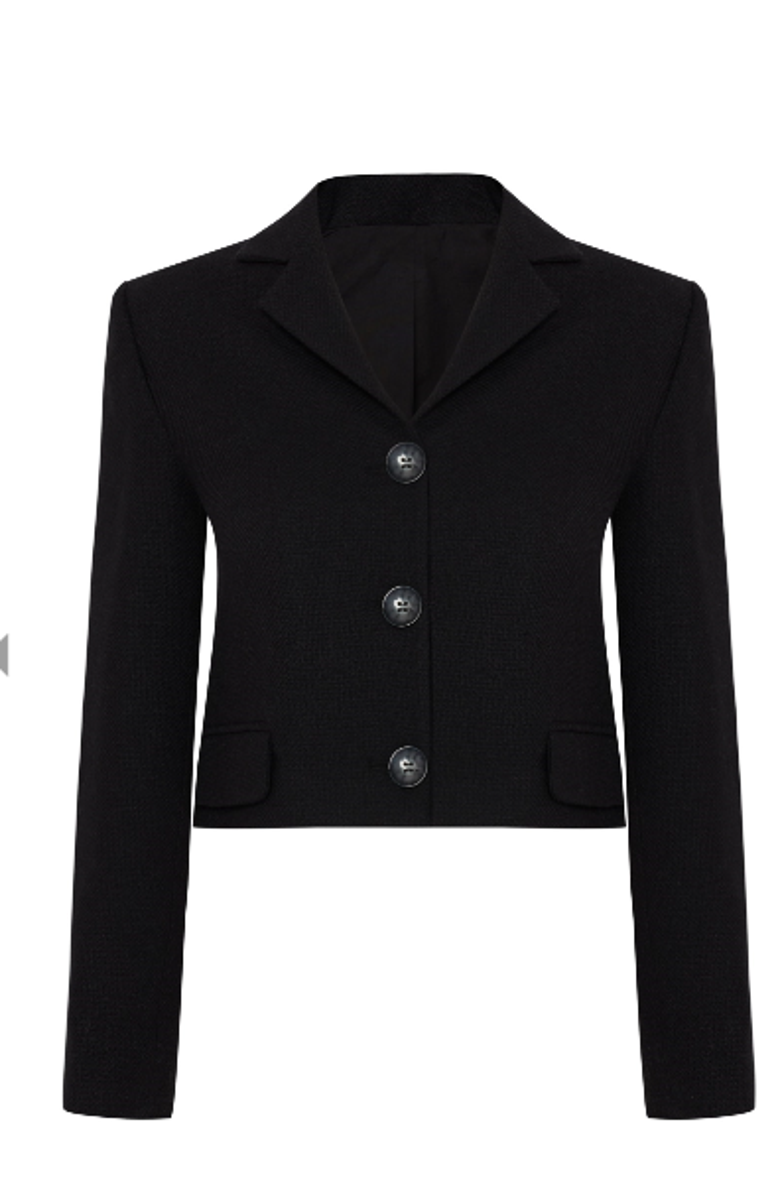 Labeca London Tara Wool Crop Jacket, Main, color, Black
