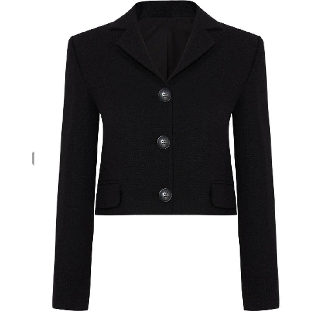 Labeca London Tara Wool Crop Jacket In Black