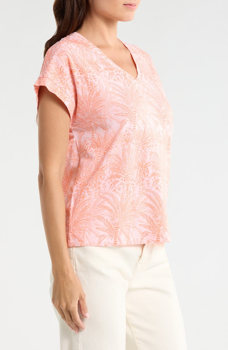 Tommy Bahama Kauai Palm Bay Print Cotton Blend T-Shirt, Alternate, color, Crystal Rose