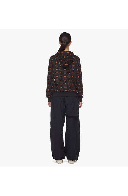 Mcm Maxi Monogram Print Hoodie In Organic Cotton In Multi