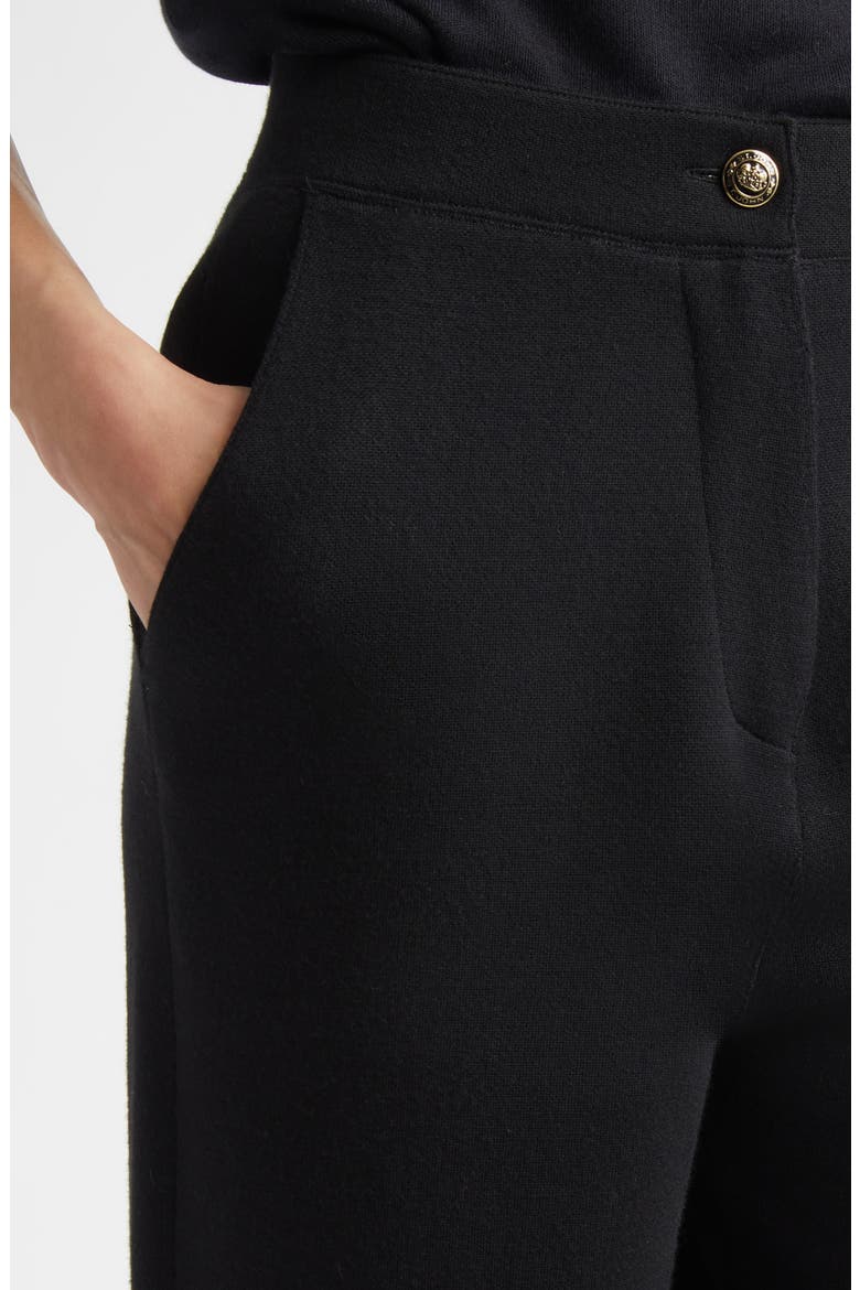 Signature Double Face High Waist Wool Blend Milano Stitch Pants, Alternate, color, BLACK