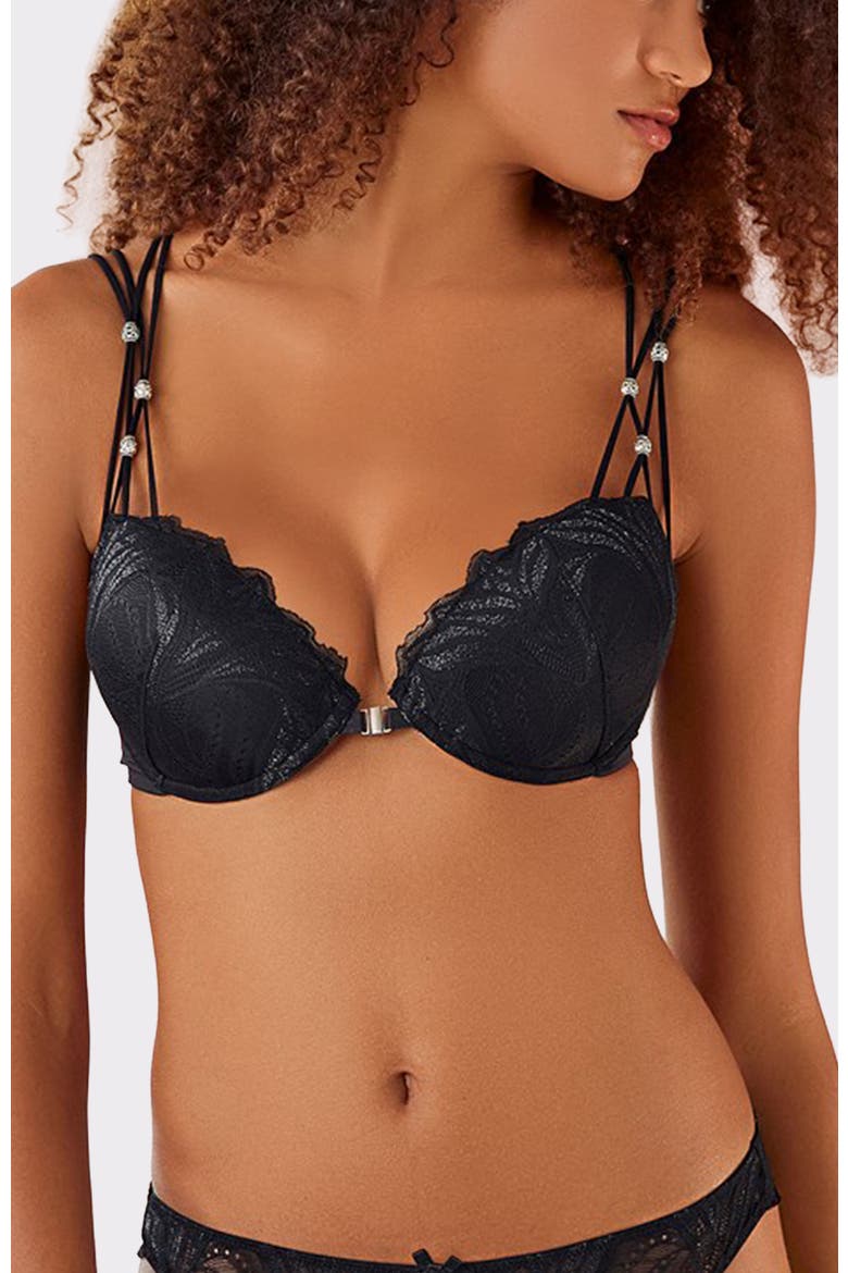 Strappy Push Up Bra, Main, color, Black