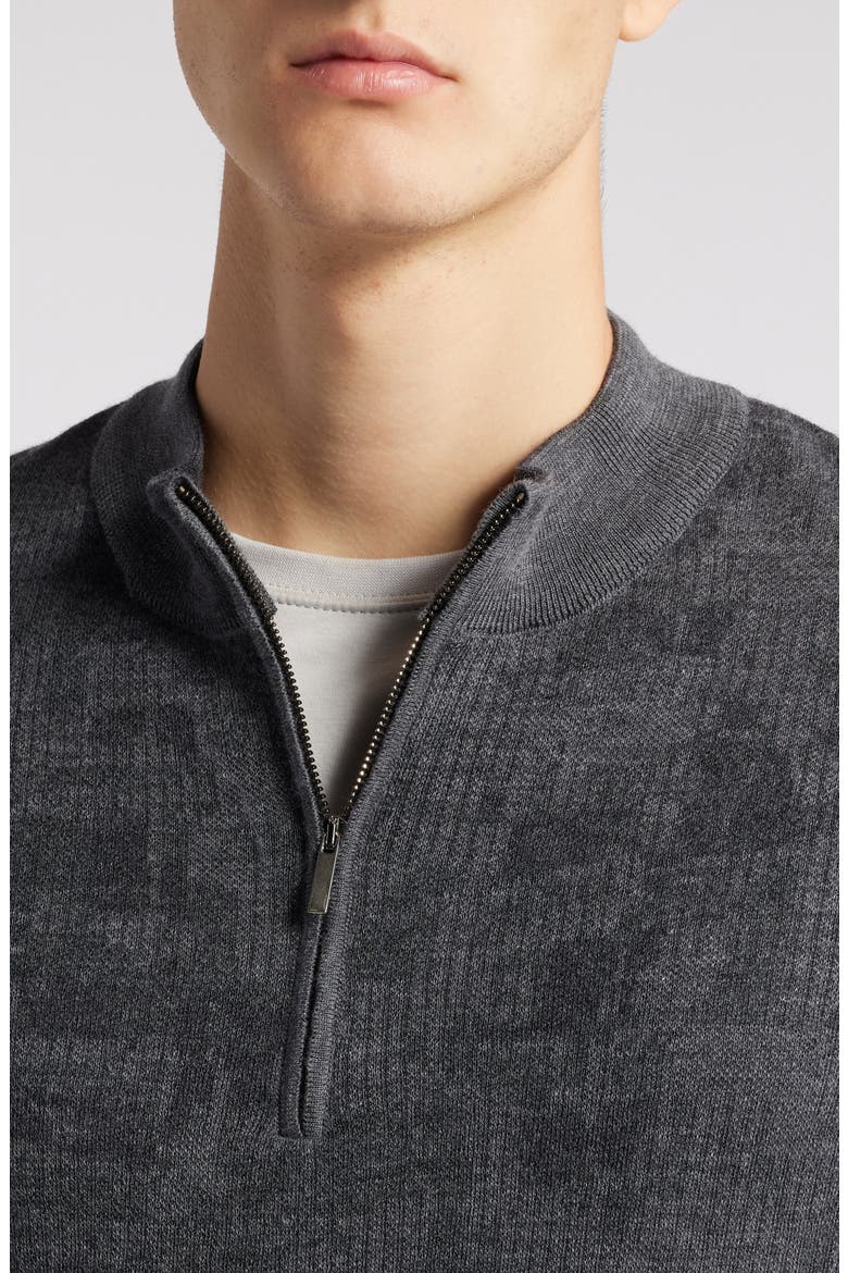 Dalup Half Zip Mock Neck Wool Sweater, Alternate, color, CHARCOAL