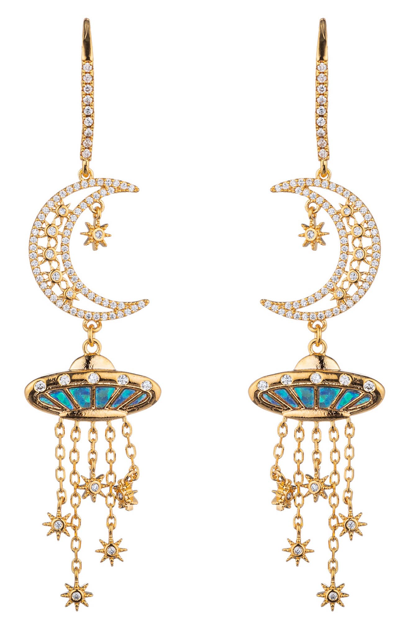 EYE CANDY LOS ANGELES Celestial Moon Drop Earrings