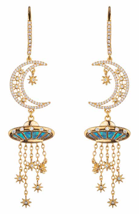 EYE CANDY LOS ANGELES Celestial Moon Drop Earrings