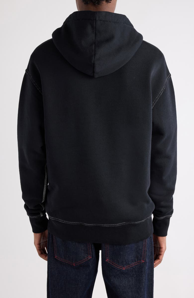 Isabel Marant Matte Oversize Logo Embroidered Hoodie, Alternate, color, Black