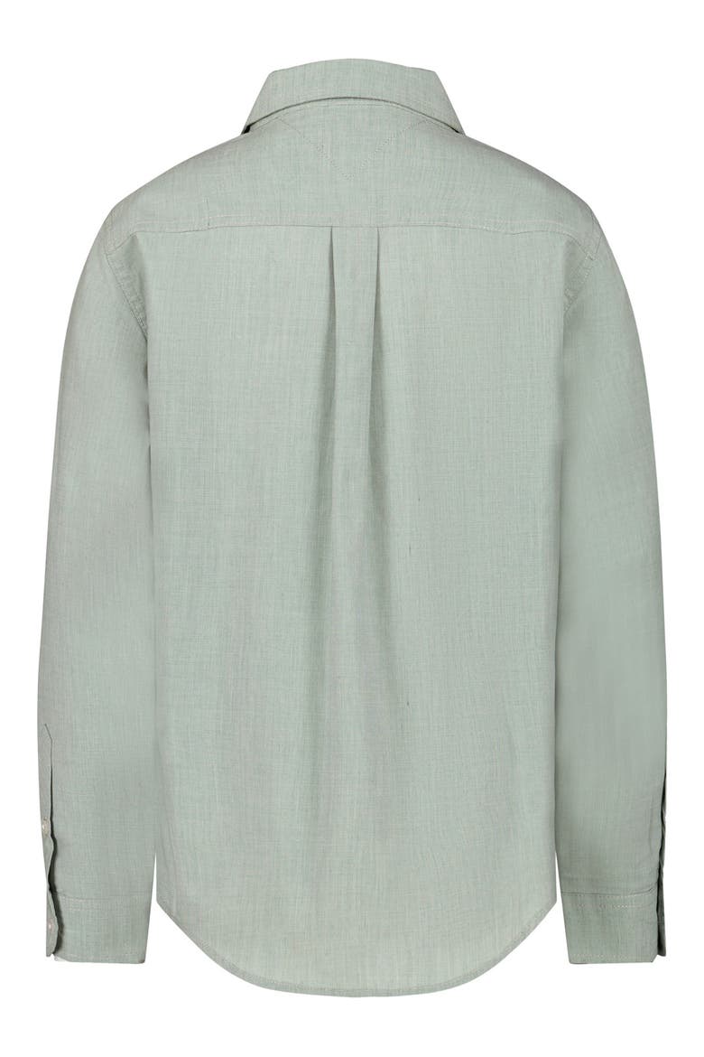 Kids' End On End Stripe Button-Up Shirt, Alternate, color, SMOKE PINE