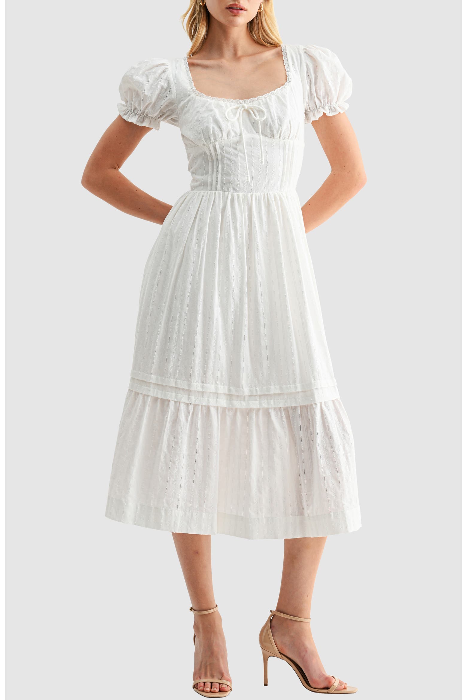 Dobby Colouring In All in Favor Pintuck Cotton Dobby Midi Dress (Women) | Nordstromrack