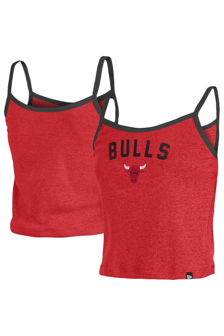Women's New Era Red Chicago Bulls Spaghetti Strap Tank Top, Main, color, Red
