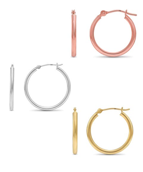 3 Pack Sterling Silver Hoop Earrings