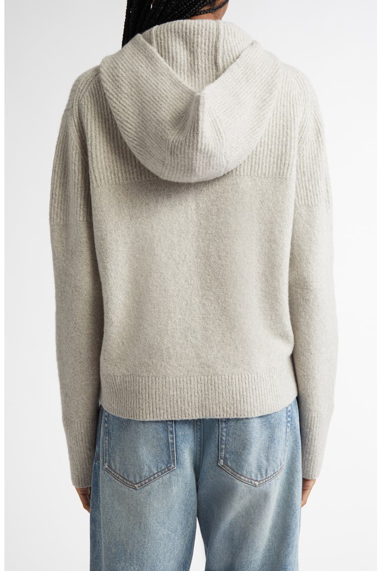 Greta Cashmere Blend Sweater Hoodie, Alternate, color, LIGHT GREY MELANGE