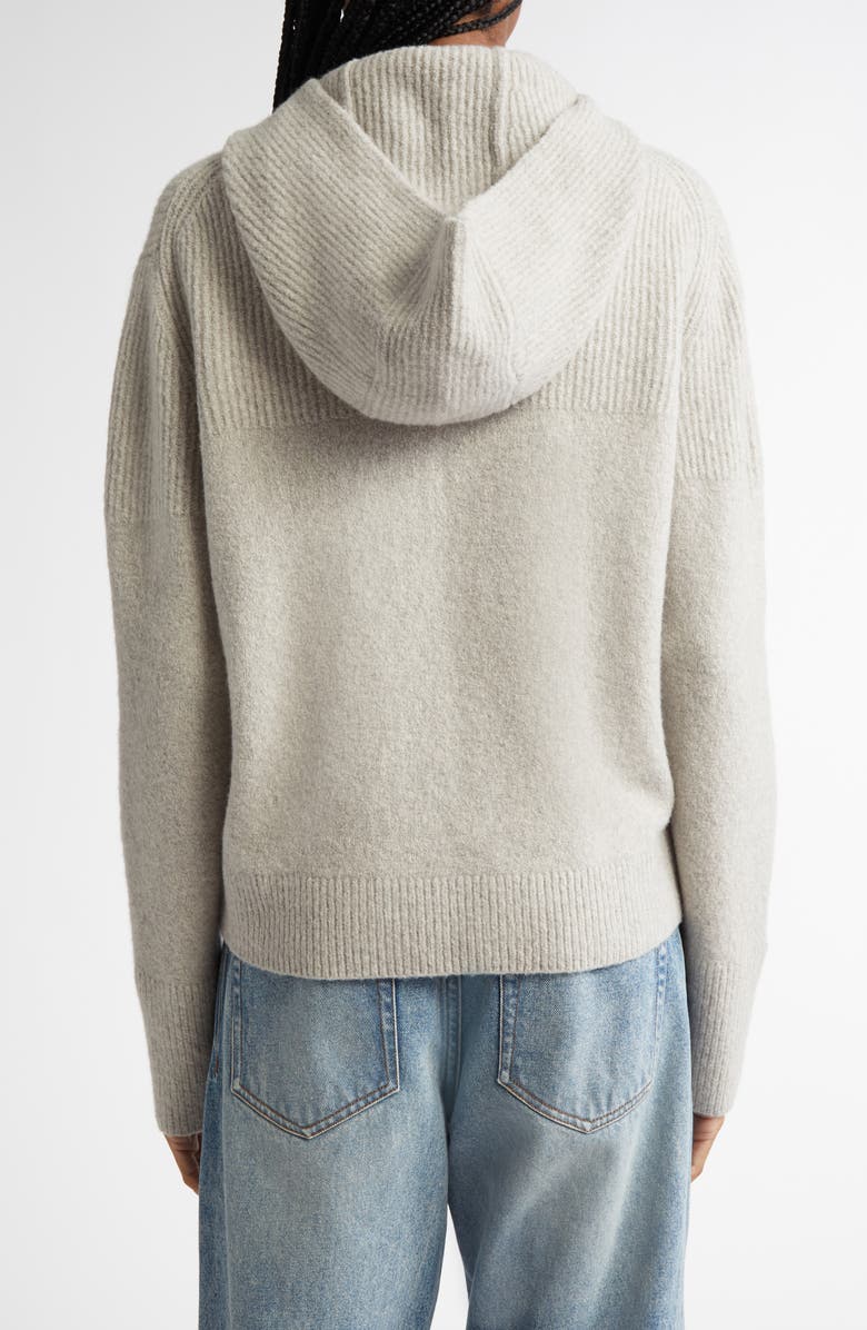 Proenza Schouler Greta Cashmere Blend Sweater Hoodie, Alternate, color, Light Grey Melange