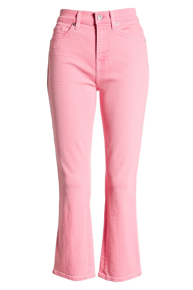 7 For All Mankind® High Waist Crop Jeans, Alternate, color, NEON PINK