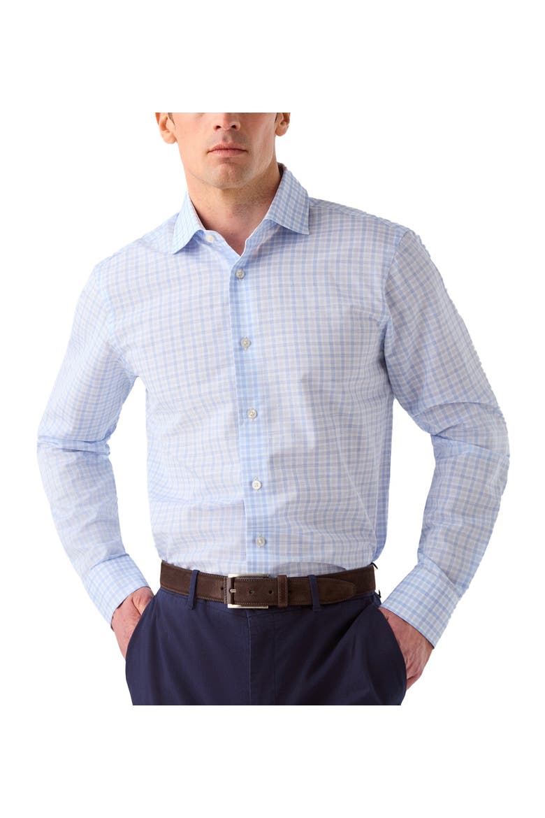 Reynolds Check Cotton/Linen Shirt in Contemporary Fit, Main, color, Blue/Light Blue