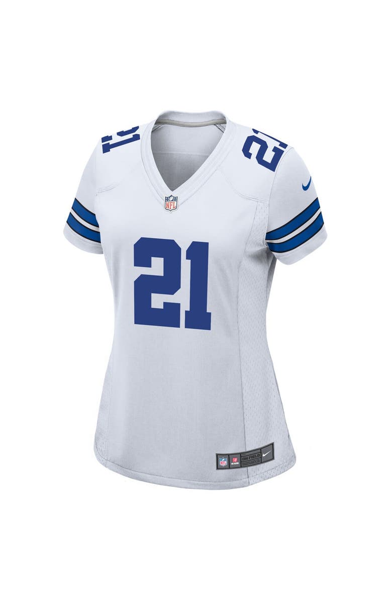 Nike Women's Nike Ezekiel Elliott White Dallas Cowboys Team Game Jersey, Alternate, color, 