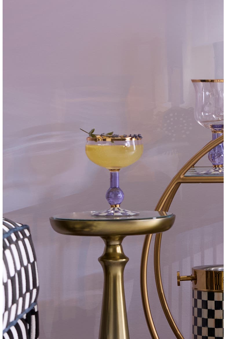 Violet Check Coupe Glass, Alternate, color, VIOLET