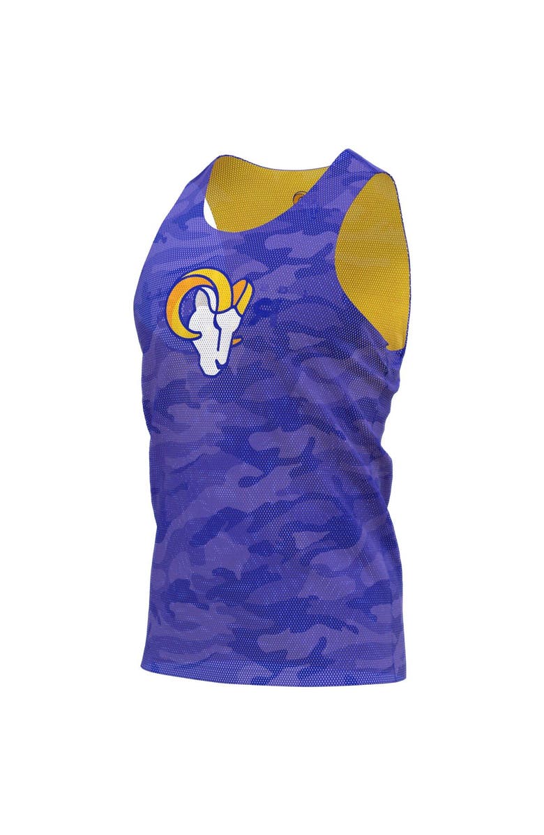 FOCO Men's FOCO Royal/Gold Los Angeles Rams Reversible Mesh Tank Top, Alternate, color,