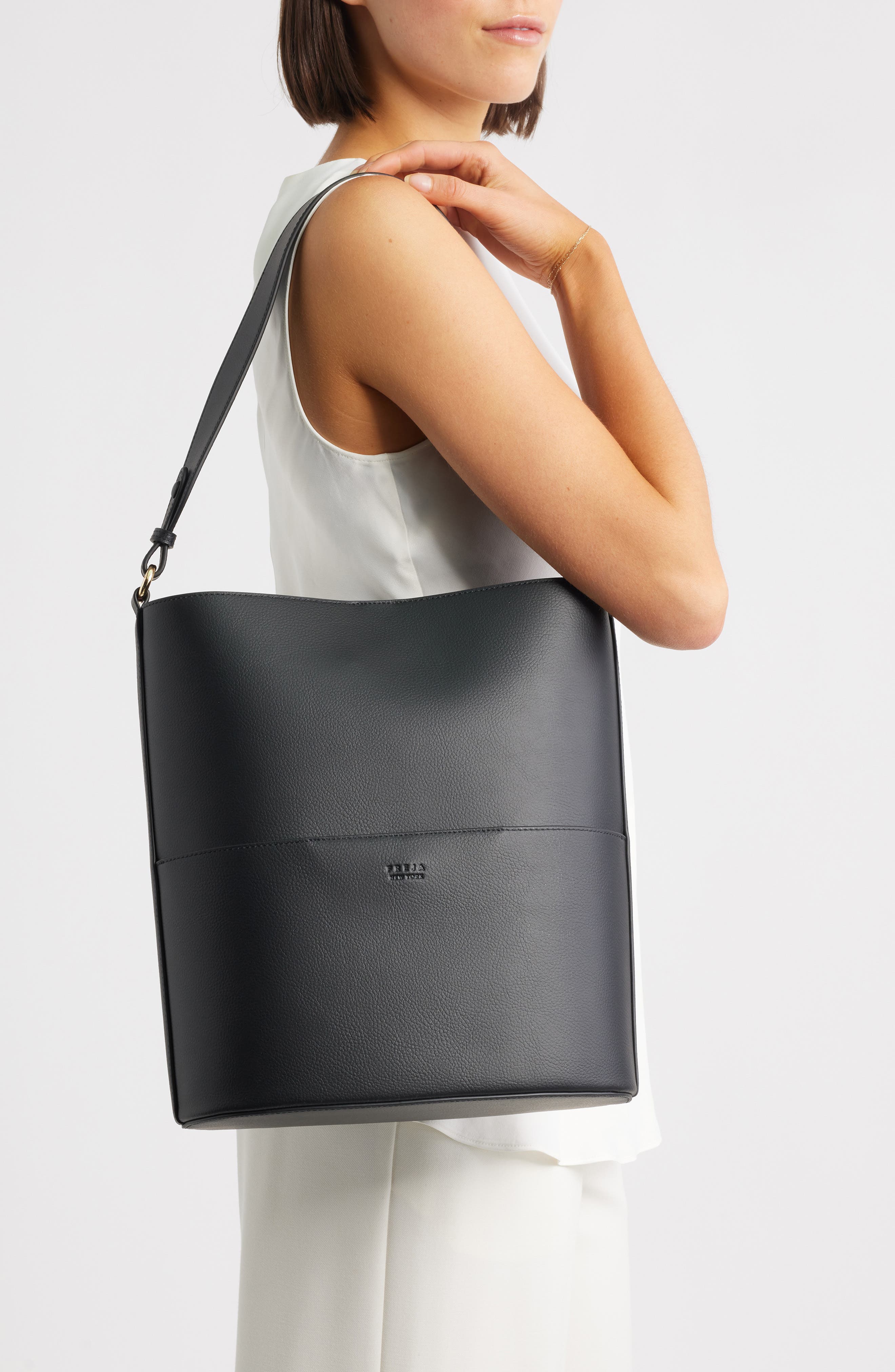 Freja New York Tall Faux Leather Tote, Alternate, color, 