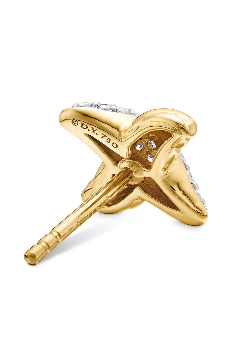 X Petite Earrings with Diamonds and Gold, Alternate, color, DIAMOND