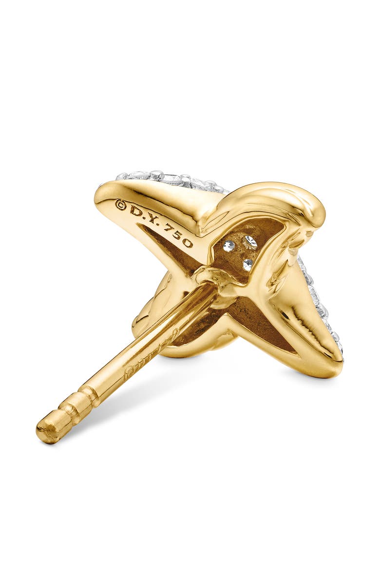 David Yurman X Petite Earrings with Diamonds and Gold, Alternate, color, Diamond