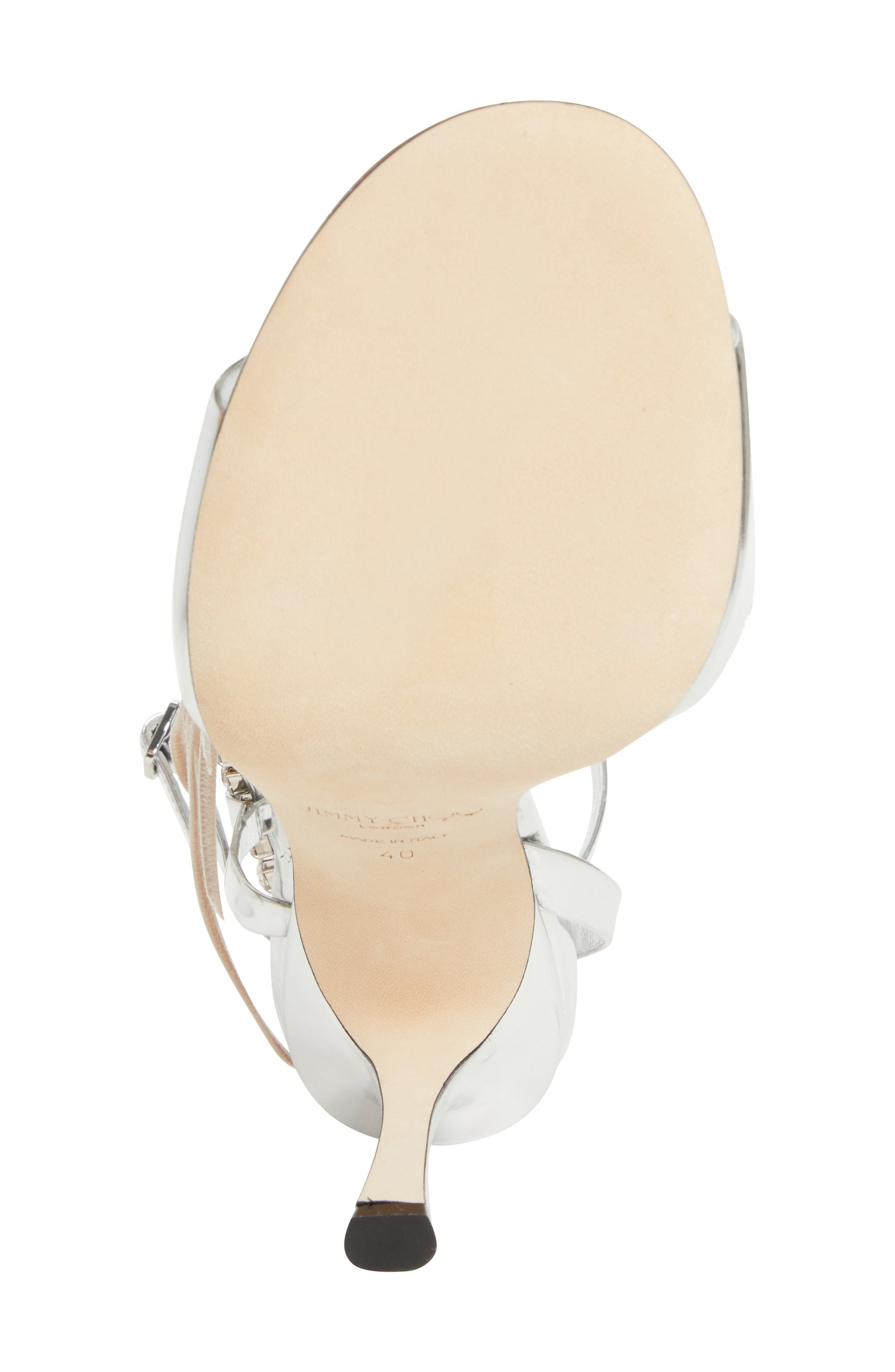 Jimmy Choo Lula Ankle Strap Sandal, Alternate, color, Silver/ Macaron