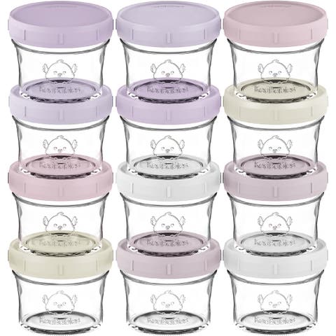 12-Pack Prep Jars Baby Food Storage Glass Containers