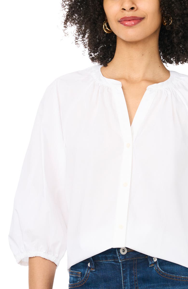 Vince Camuto Raglan Puff Sleeve Top, Alternate, color, Ultra White