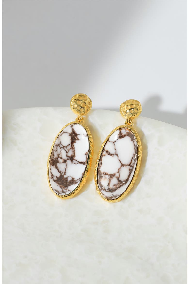 Wild Horse Turquoise Drop Earrings, Alternate, color, WHITE