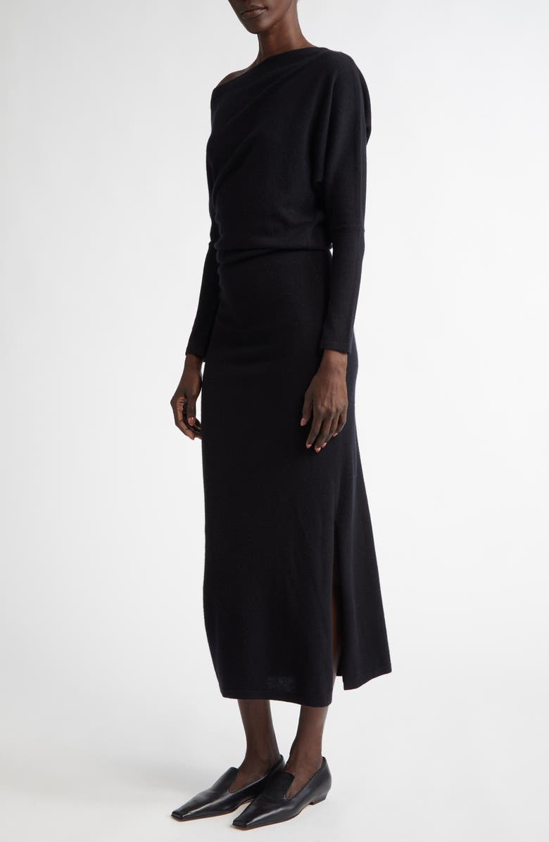 Altuzarra Kasos Asymmetric One-Shoulder Long Sleeve Cashmere Sweater Dress, Alternate, color,