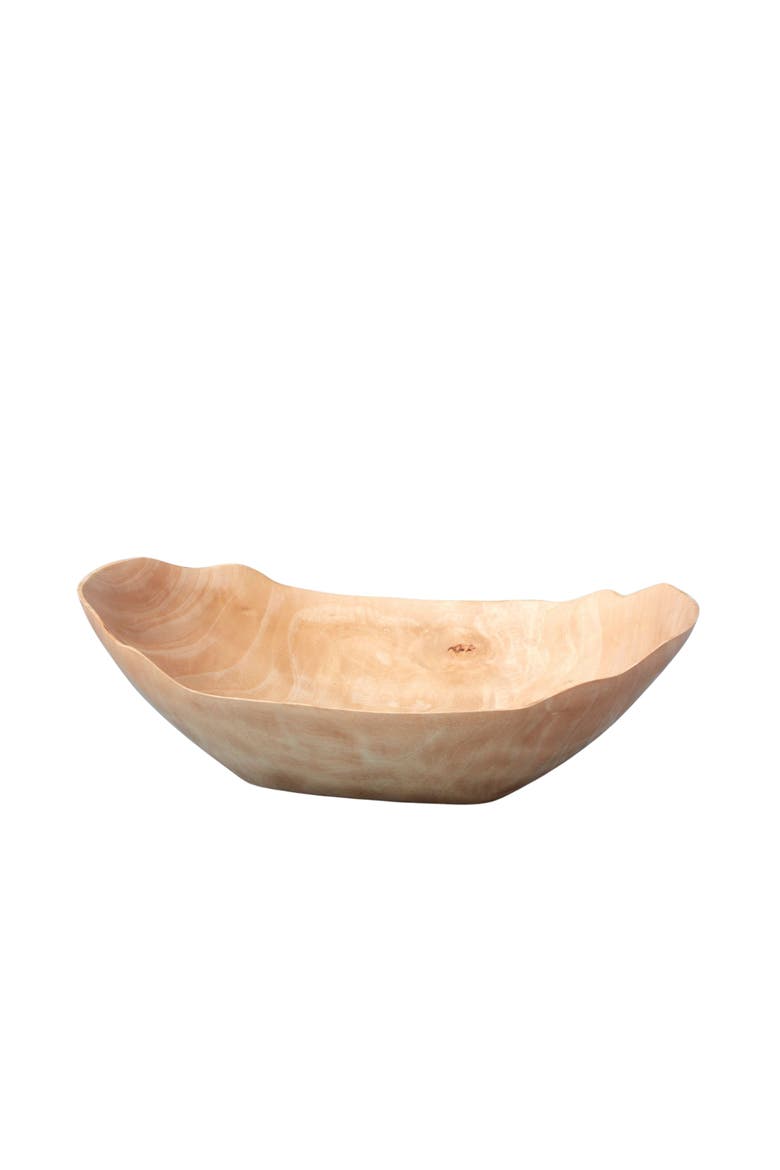 Kiln Mango Wood Petal Bowl, Main, color, Beige