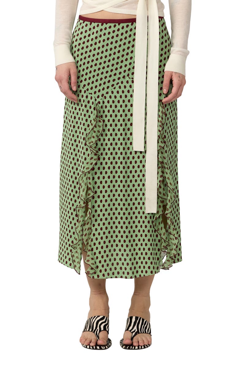 DVF Heavenly Polka Dot Midi Skirt, Main, color, Jelly Polka Dot