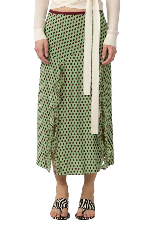 Heavenly Polka Dot Midi Skirt