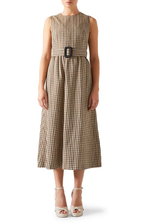 Rae Check Sleeveless Midi Dress