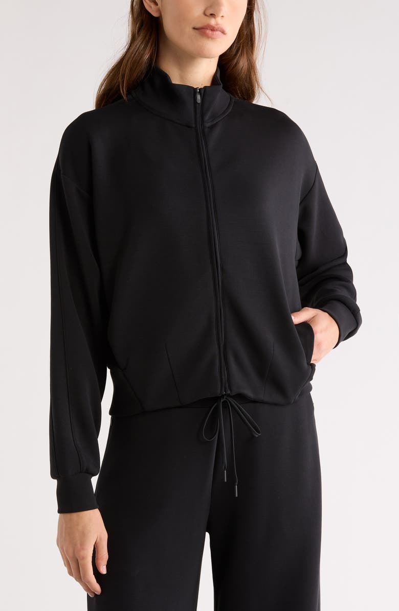 Zella Ultrasoft Zip Jacket, Alternate, color, Black
