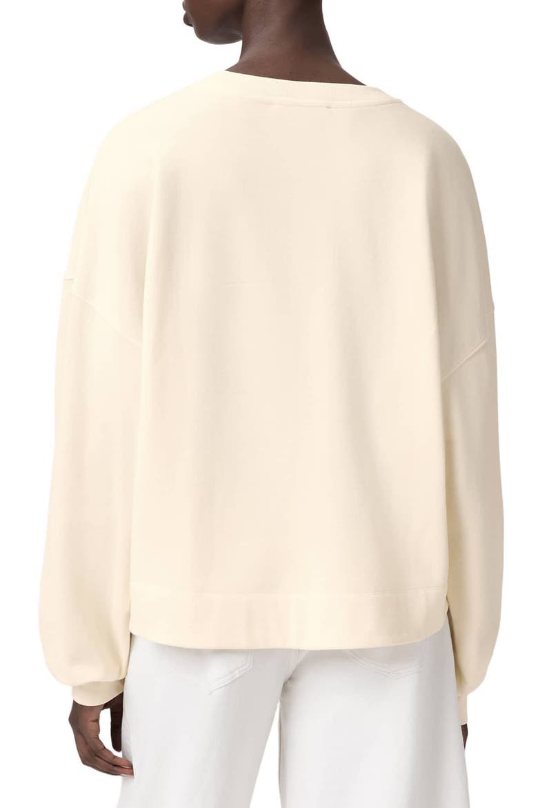 Lila Embroidered Oversize Cotton Sweatshirt, Alternate, color, PEBBLE WHITE