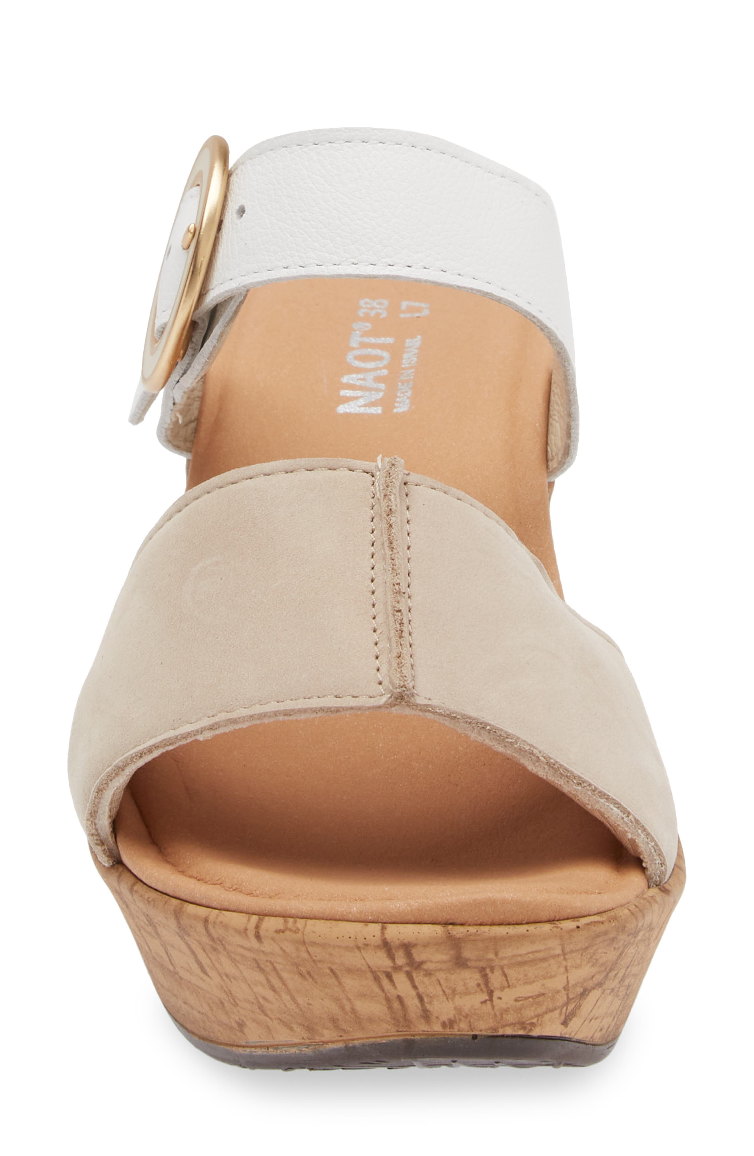 Breezy Platform Wedge, Alternate, color, BEIGE NUBUCK/ WHITE LEATHER