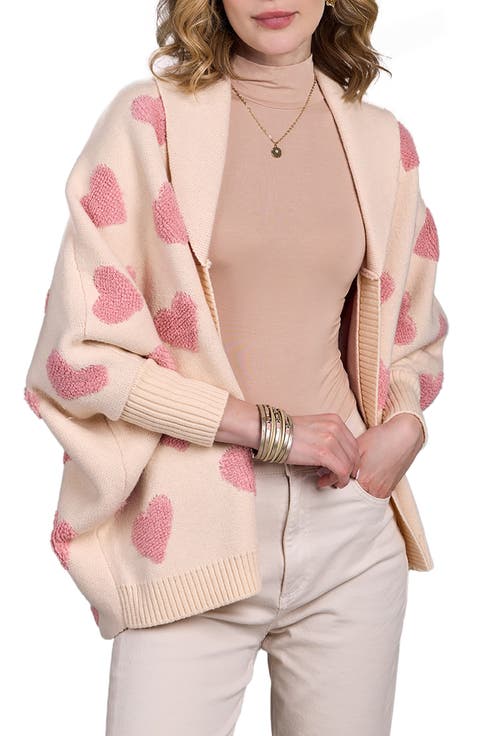 Heart Open Front Cardigan