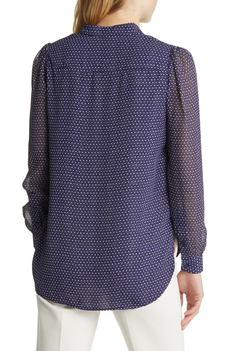 Anne Klein Geo Print Poet Blouse, Alternate, color, Distant Mountain Combo