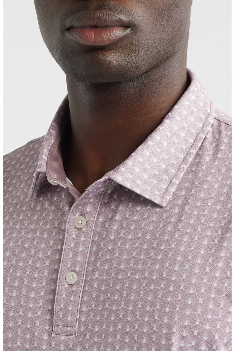 Seashell Print Polo, Alternate, color, MAUVE