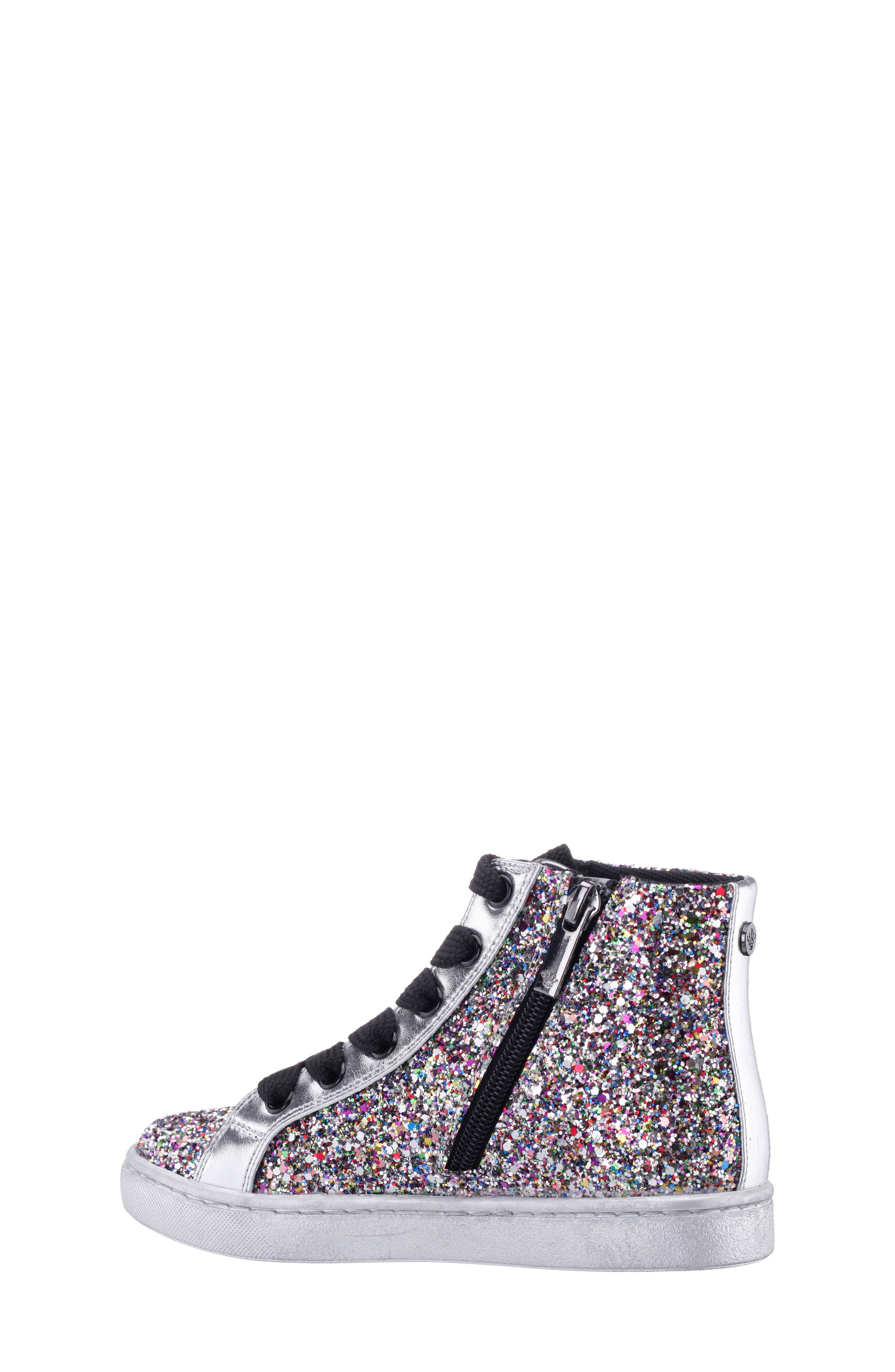 Nina Kids' Philis High Top Sneaker, Alternate, color, Silver Glitter Multi