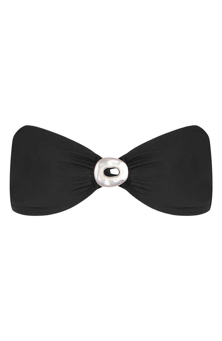ViX Paula Hermanny Solid Sama Bandeau Bikini Top, Alternate, color, Black
