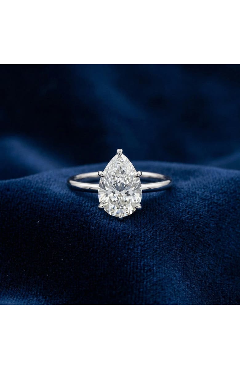 Bliss Diamond Certified 3Ct Pear Shape Solitaire Diamond Engagement Ring 6-Prong Lab Grown, Alternate, color, 14K White Gold