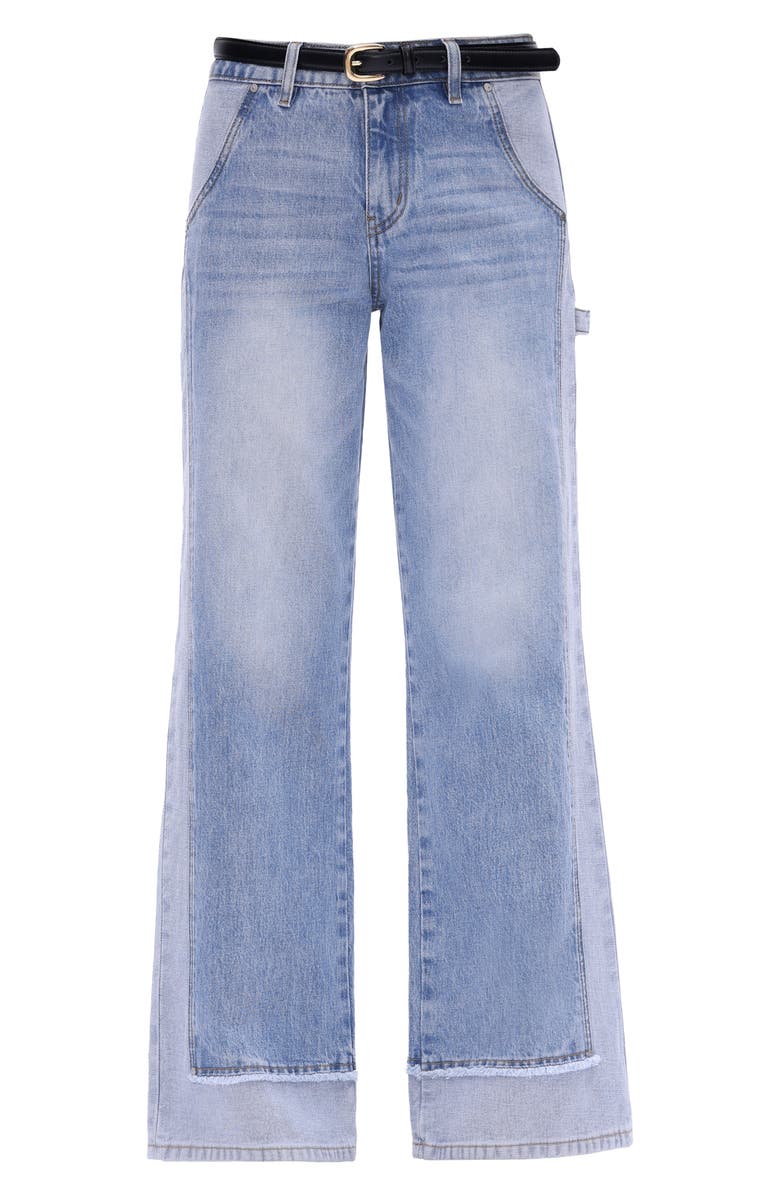 Bayeas Paneled Mid Rise Wide Leg Carpenter Jeans, Alternate, color, Light Blue