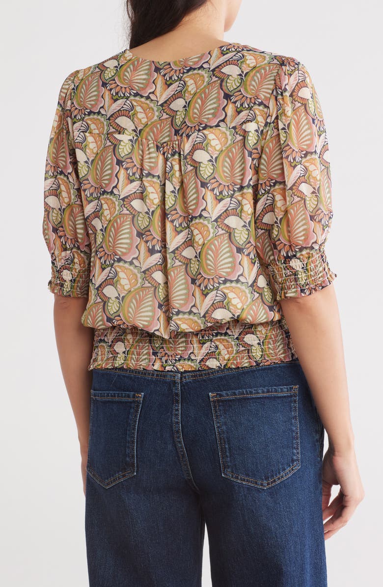 DR2 by Daniel Rainn V-Neck Smocked Waist Top, Alternate, color, Q029 Navy