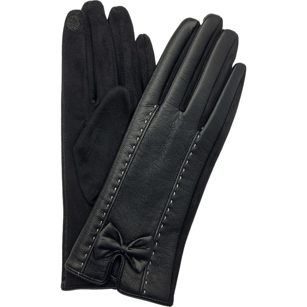 Marcus Adler Faux Leather Gloves In Black