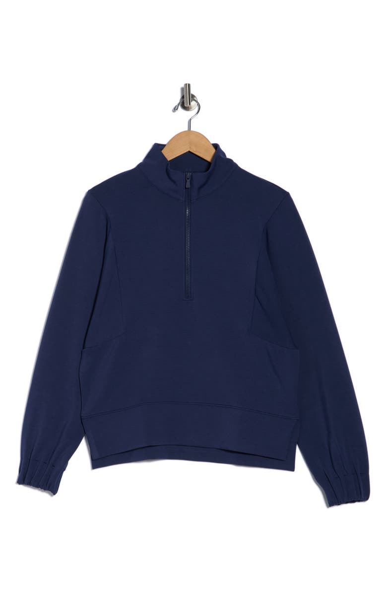 Peter Millar Stretch Jersey Half Zip Pullover, Alternate, color, Navy