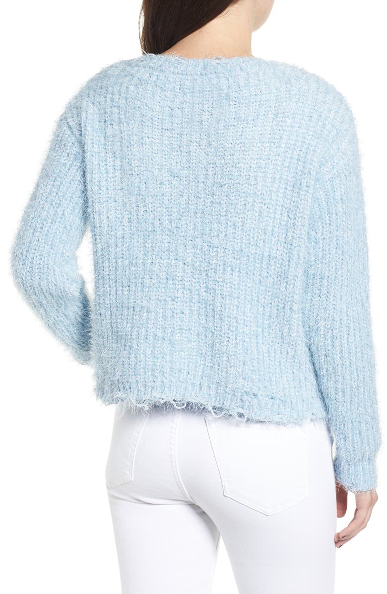 Love By Design Eyelash Chenille Distressed Sweater, Alternate, color, 