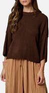 Blu Pepper Raw Edge Drop Shoulder Sweater