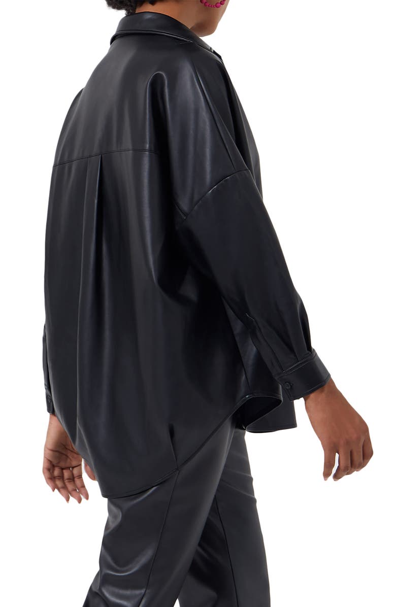 French Connection Crolenda Faux Leather Popover Shirt, Alternate, color, 